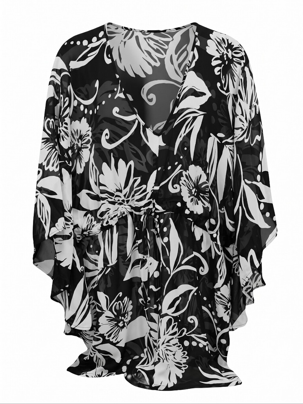 Portocruz Cover Up Floral Swim Caftan Top Pool Beach Resortwear Swim Pool Size L
